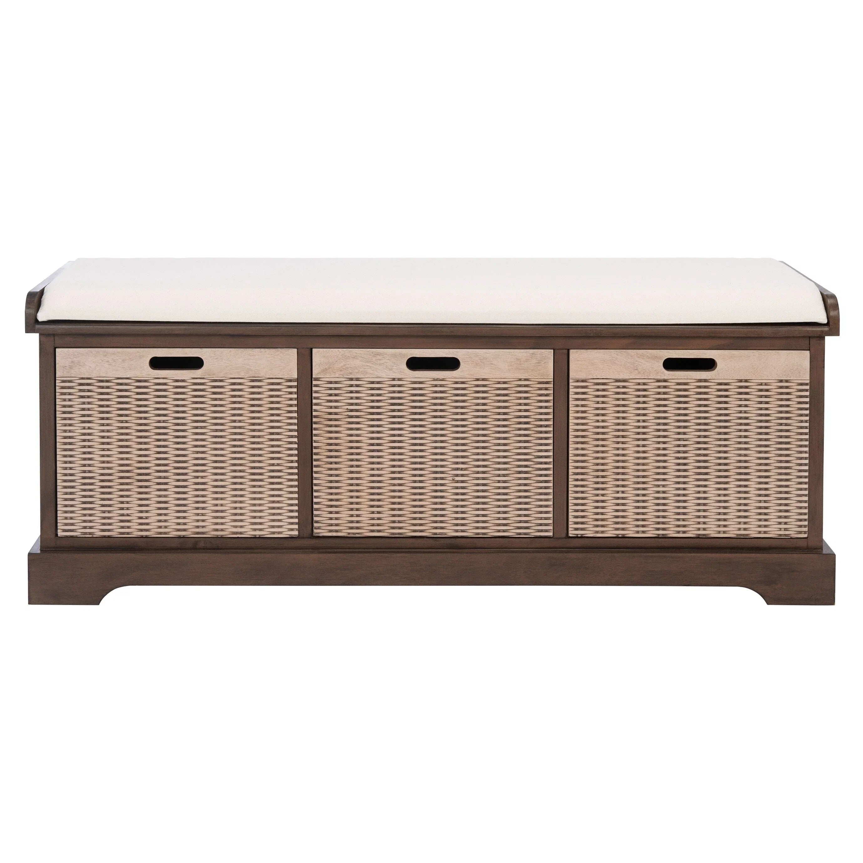 Banc de rangement SAFAVIEH Fiorello 3 tiroirs avec coussin - 47,3 L x 15 P x 19 H - 47Lx15Px19H