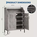 Meuble de rangement pour chaussures moderne 4 niveaux Organiseur en bois avec 3 étagères réglables, Meuble autonome pour couloir et entrée
