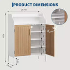 Meuble de rangement pour chaussures moderne 4 niveaux Organiseur en bois avec 3 étagères réglables, Meuble autonome pour couloir et entrée
