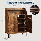 Meuble de rangement pour chaussures moderne 4 niveaux Organiseur en bois avec 3 étagères réglables, Meuble autonome pour couloir et entrée