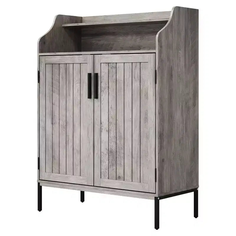Meuble de rangement pour chaussures moderne 4 niveaux Organiseur en bois avec 3 étagères réglables, Meuble autonome pour couloir et entrée