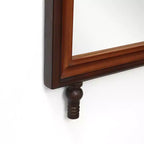 Miroir Mural Rectangulaire Arrondi Moderne avec Cadre en Bois de Pin, 43,3"H x 23,62"W - Marron