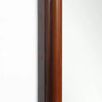 Miroir Mural Rectangulaire Arrondi Moderne avec Cadre en Bois de Pin, 43,3"H x 23,62"W - Marron