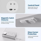Vitrine en verre avec portes, meuble de curiosités à 4 niveaux avec lumières LED, ports de charge et détecteur de mouvement