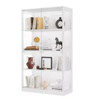 Vitrine en verre avec portes, meuble de curiosités à 4 niveaux avec lumières LED, ports de charge et détecteur de mouvement