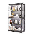 Vitrine en verre avec portes, meuble de curiosités à 4 niveaux avec lumières LED, ports de charge et détecteur de mouvement