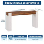 Table d'entrée avec 2 tiroirs, table console étroite avec rangement, meuble d'appoint de couloir mince, table console mince