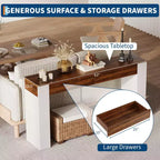Table d'entrée avec 2 tiroirs, table console étroite avec rangement, meuble d'appoint de couloir mince, table console mince