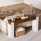 Table d'entrée avec 2 tiroirs, table console étroite avec rangement, meuble d'appoint de couloir mince, table console mince