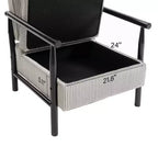 Fauteuil d'appoint rembourré Mid-Century Modern avec siège de rangement et oreiller