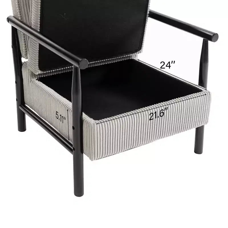 Fauteuil d'appoint rembourré Mid-Century Modern avec siège de rangement et oreiller