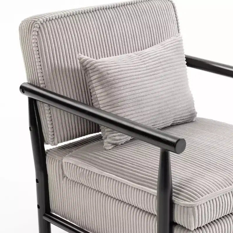 Fauteuil d'appoint rembourré Mid-Century Modern avec siège de rangement et oreiller