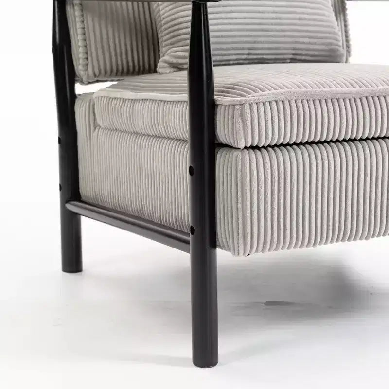 Fauteuil d'appoint rembourré Mid-Century Modern avec siège de rangement et oreiller