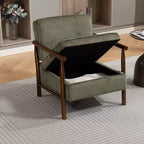Fauteuil d'appoint rembourré Mid-Century Modern avec siège de rangement et oreiller