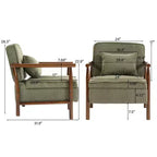 Fauteuil d'appoint rembourré Mid-Century Modern avec siège de rangement et oreiller