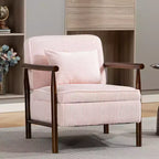 Fauteuil d'appoint rembourré Mid-Century Modern avec siège de rangement et oreiller
