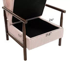 Fauteuil d'appoint rembourré Mid-Century Modern avec siège de rangement et oreiller