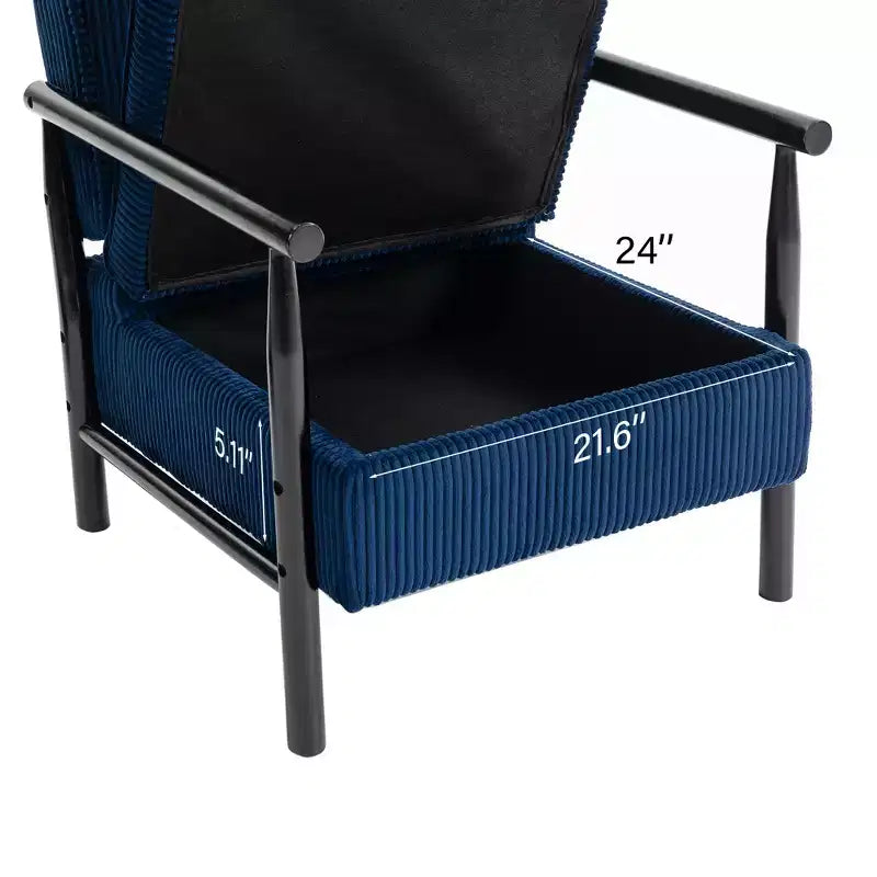 Fauteuil d'appoint rembourré Mid-Century Modern avec siège de rangement et oreiller