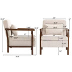 Fauteuil d'appoint rembourré Mid-Century Modern avec siège de rangement et oreiller