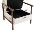 Fauteuil d'appoint rembourré Mid-Century Modern avec siège de rangement et oreiller