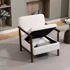 Fauteuil d'appoint rembourré Mid-Century Modern avec siège de rangement et oreiller
