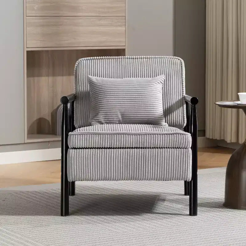 Fauteuil d'appoint rembourré Mid-Century Modern avec siège de rangement et oreiller