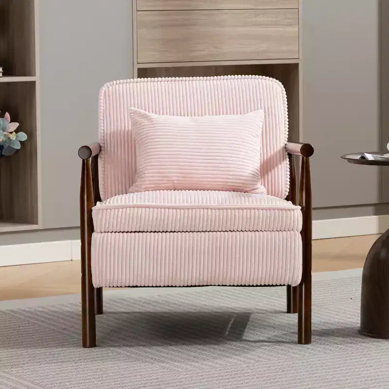Fauteuil d'appoint rembourré Mid-Century Modern avec siège de rangement et oreiller