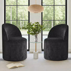 Fauteuil d'appoint pivotant en chenille moderne avec roulettes, fauteuil de salon roulant sans accoudoirs pour le salon, la chambre ou le bureau à domicile