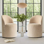 Fauteuil d'appoint pivotant en chenille moderne avec roulettes, fauteuil de salon roulant sans accoudoirs pour le salon, la chambre ou le bureau à domicile