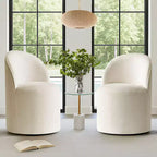 Fauteuil d'appoint pivotant en chenille moderne avec roulettes, fauteuil de salon roulant sans accoudoirs pour le salon, la chambre ou le bureau à domicile