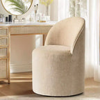 Fauteuil d'appoint pivotant en chenille moderne avec roulettes, fauteuil de salon roulant sans accoudoirs pour le salon, la chambre ou le bureau à domicile