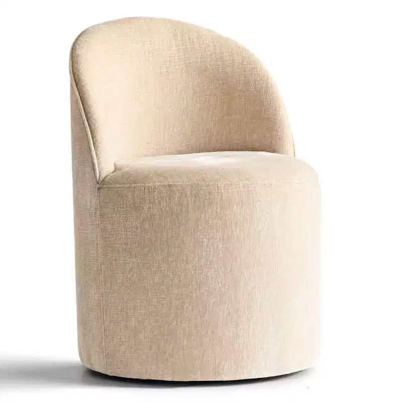 Fauteuil d'appoint pivotant en chenille moderne avec roulettes, fauteuil de salon roulant sans accoudoirs pour le salon, la chambre ou le bureau à domicile