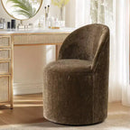 Fauteuil d'appoint pivotant en chenille moderne avec roulettes, fauteuil de salon roulant sans accoudoirs pour le salon, la chambre ou le bureau à domicile