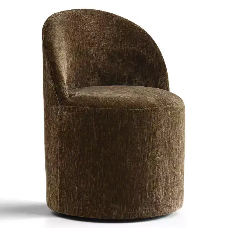 Fauteuil d'appoint pivotant en chenille moderne avec roulettes, fauteuil de salon roulant sans accoudoirs pour le salon, la chambre ou le bureau à domicile