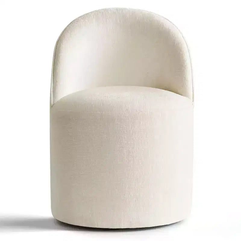 Fauteuil d'appoint pivotant en chenille moderne avec roulettes, fauteuil de salon roulant sans accoudoirs pour le salon, la chambre ou le bureau à domicile