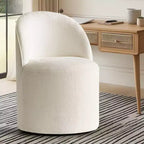 Modern Chenille Upholstered Swivel Accent Chair with Casters, Armless Rolling Lounge Chair for Living Room, Bedroom, or Home Office-Panipeachy