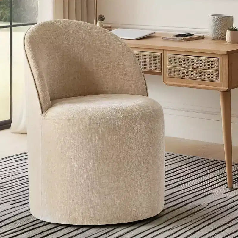 Fauteuil d'appoint pivotant en chenille moderne avec roulettes, fauteuil de salon roulant sans accoudoirs pour le salon, la chambre ou le bureau à domicile