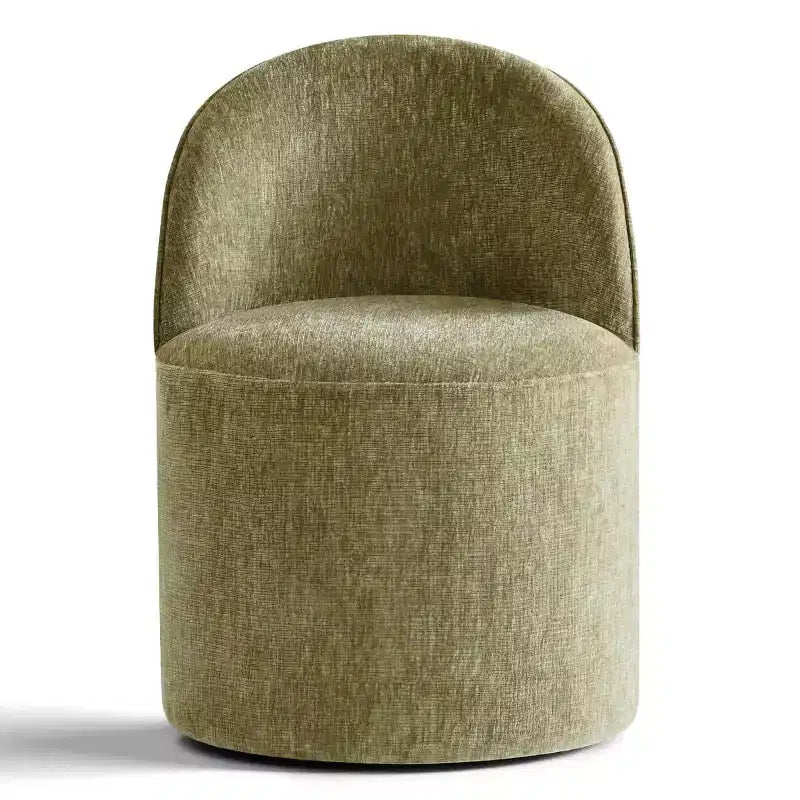 Fauteuil d'appoint pivotant en chenille moderne avec roulettes, fauteuil de salon roulant sans accoudoirs pour le salon, la chambre ou le bureau à domicile