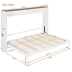 Lit escamotable Queen Size, Lit mural pliable avec prises de courant et ports USB pour chambre à coucher, petits appartements, gain de place