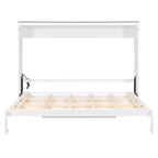 Lit escamotable Queen Size, Lit mural pliable avec prises de courant et ports USB pour chambre à coucher, petits appartements, gain de place