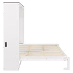 Lit escamotable Queen Size, Lit mural pliable avec prises de courant et ports USB pour chambre à coucher, petits appartements, gain de place