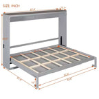 Lit escamotable Queen Size, Lit mural pliable avec prises de courant et ports USB pour chambre à coucher, petits appartements, gain de place