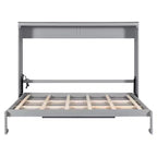 Lit escamotable Queen Size, Lit mural pliable avec prises de courant et ports USB pour chambre à coucher, petits appartements, gain de place