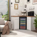 Meuble d'angle de bar avec espace pour réfrigérateur, Station de café d'angle pour la maison