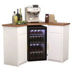 Meuble d'angle de bar avec espace pour réfrigérateur, Station de café d'angle pour la maison