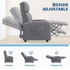 39.8 Fauteuil Inclinable pour Adultes, Fauteuil Relax Réglable en Cuir PU avec Dossier Haut, Poche Latérale, Siège Rembourré pour Salon et Home Cinéma