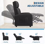 39.8 Fauteuil Inclinable pour Adultes, Fauteuil Relax Réglable en Cuir PU avec Dossier Haut, Poche Latérale, Siège Rembourré pour Salon et Home Cinéma