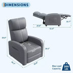 39.8 Fauteuil Inclinable pour Adultes, Fauteuil Relax Réglable en Cuir PU avec Dossier Haut, Poche Latérale, Siège Rembourré pour Salon et Home Cinéma