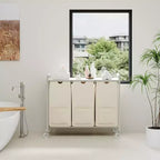 Trieur à linge avec roulettes et sacs amovibles, Chariot de rangement roulant à 3 bacs avec étagère pour chambre, salle de bain, dortoir, Panier à linge 33 peu encombrant
