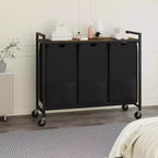 Trieur à linge avec roulettes et sacs amovibles, Chariot de rangement roulant à 3 bacs avec étagère pour chambre, salle de bain, dortoir, Panier à linge 33 peu encombrant